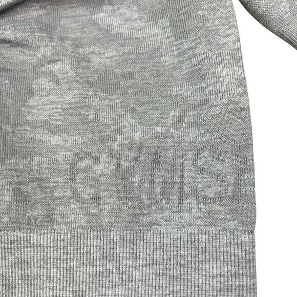 Gymshark Adapt Light Gray Camo Long Sleeve Crop Top Shirt Keyhole Back Size XS - Picture 9 of 9
